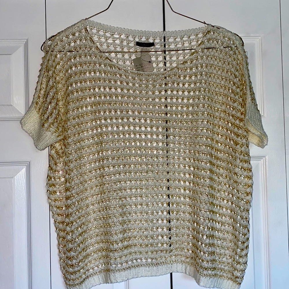 NWT Cream and Gold Sweater